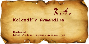 Kolcsár Armandina névjegykártya